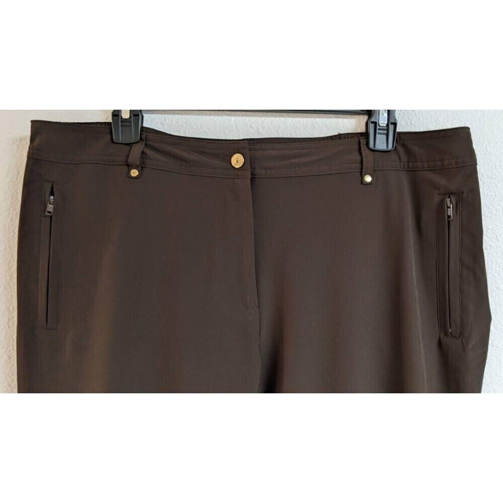Women's CHICO'S ZENERGY Brown Poly/Spandex Athletic Casual Pants 2 Short 10/12 - Picture 2 of 11